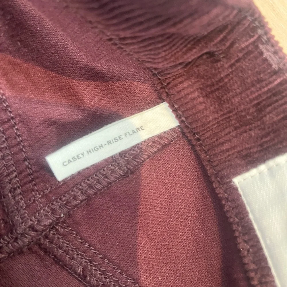 NWT rag & bone Burgundy High Waist Corduroy Flare Pants size 24 - Picture 6 of 8